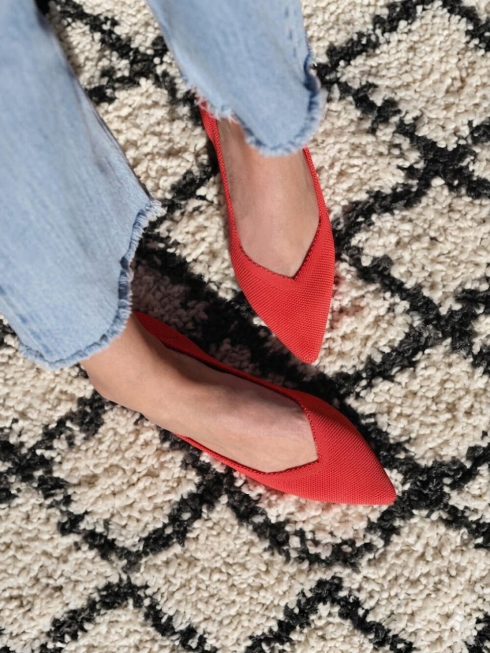 Rothy's The Point Flame Red Slip On Women's Flats Size 10